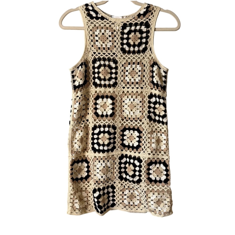 House of Harlow 1960 Crochet Dress Sleeveless‎ Granny Square XS Boho Festival